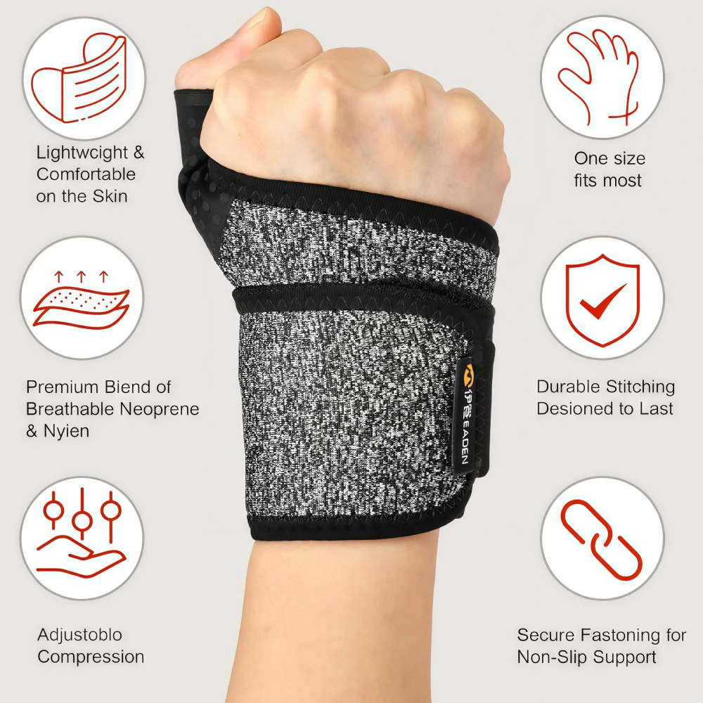 1Pcs Wrist Brace Wrist Compression Strap with Thumb Support for Men Women Tendonitis Arthritis Sprain Sport Work Typing Sleeping