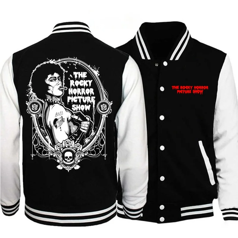 The Rocky Horror Picture Show Print Baseball Jacket Button Jacket