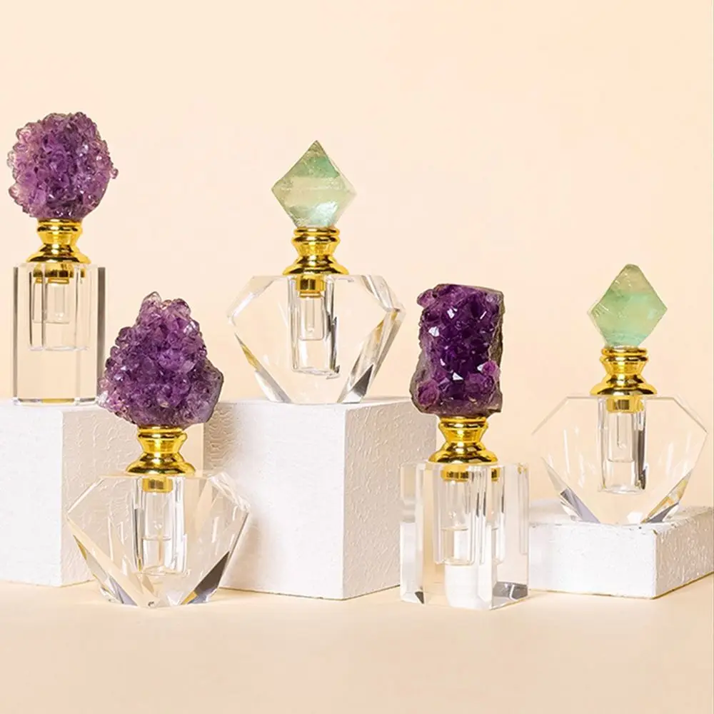 

Aromatherapy Creative Crystal Bottle Empty Portable Essential Oil Vials Crystal Leakproof Oil Dropper Bottle Handicraft