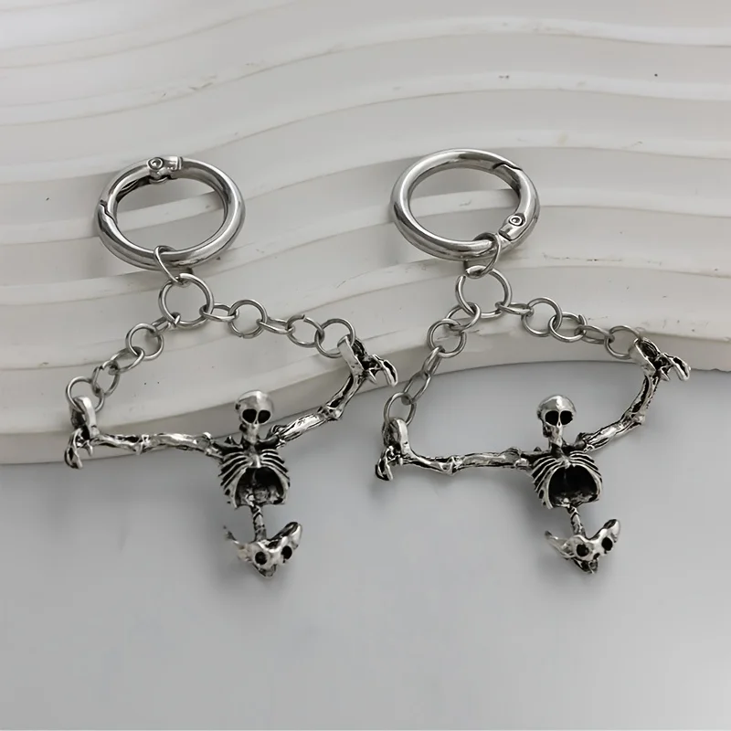 2pcs Gothic Shoe Accessories with Skull & Bone Edgy Shoe Clips Suitable Sneakers halloween Parties Daily Wear Skull Decoration