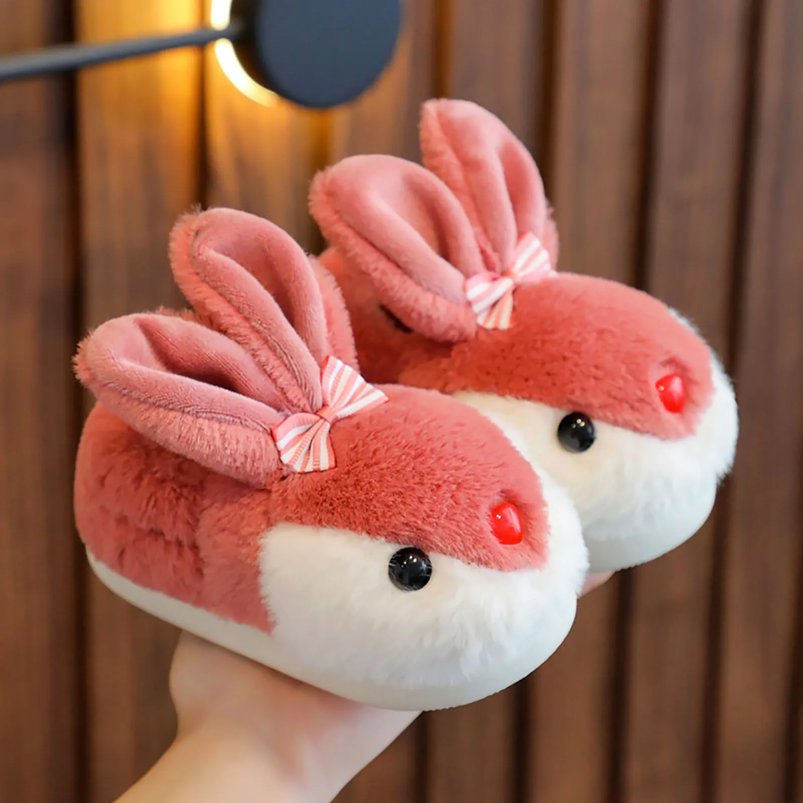 Winter Children Cotton Slippers Warm Winter Comfortable Classic Cartoon Rabbit Boys And Girls Soft Sole Home Kids Plush Slippers