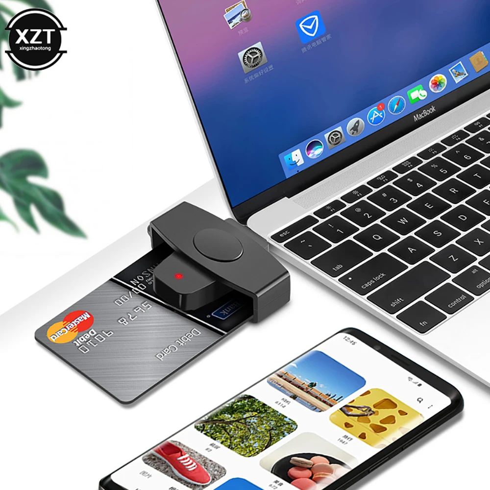 USB typ C Smart Kartenleser Sim Cloner Typ C Adapter für speisen dni Citizen ID Bank EMV SD Karte externe für Mac/Android OS NEUE