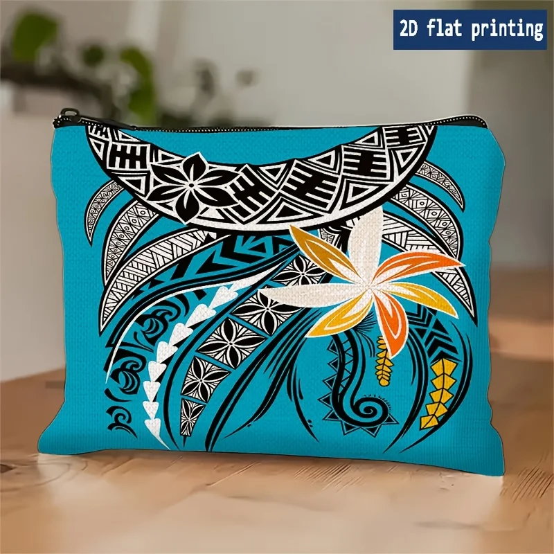 1 pièce Sac de maquillage à motif tribal ethnique – Pochette zippée multifonctionnelle pour femme, sac de rangement de voyage idéal, cadeau d'anniversaire amusant
