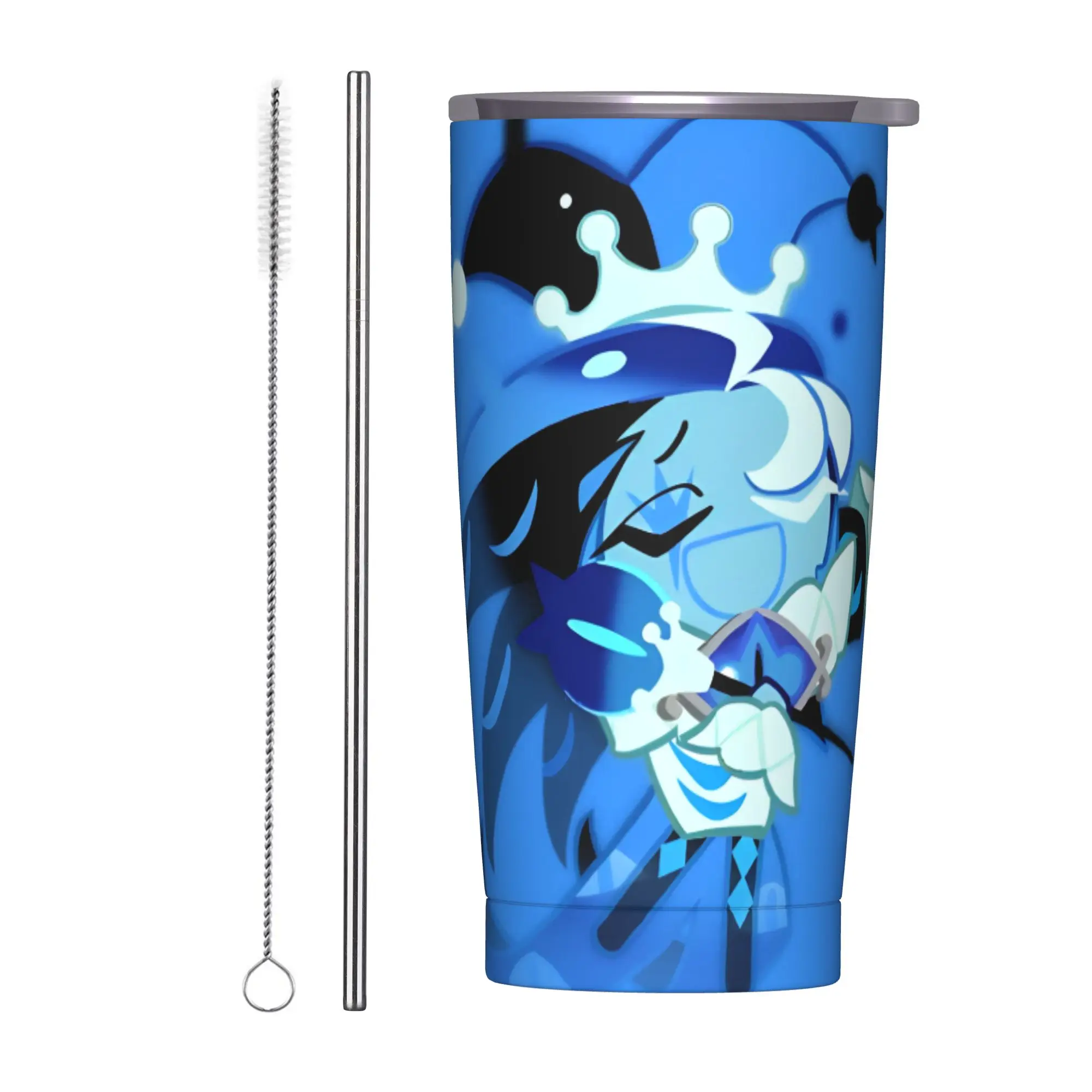 Shadow Kingdom Milk Cookie Run Insulated Tumbler with Straws Lid Anime Stainless Steel Coffee Mugs Double Wall Bottle Cups, 20oz