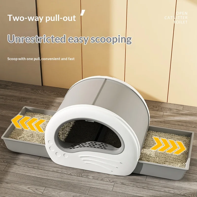 Caja de arena para gatos en forma de bola anti-salpicaduras y olores - imagen 3