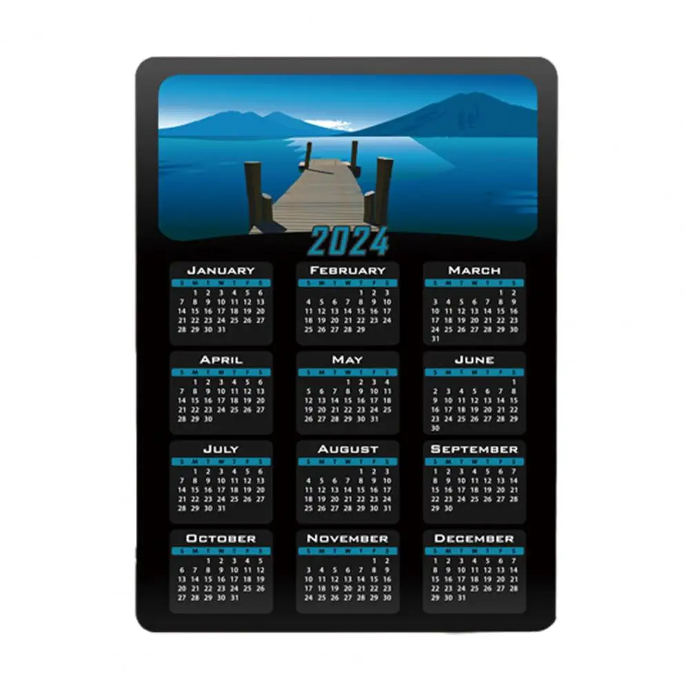 Alfombrilla de ratón de goma Natural, duradera, calendario 2024, con respaldo de goma antideslizante, superficie lisa para juegos, oficina y portátil