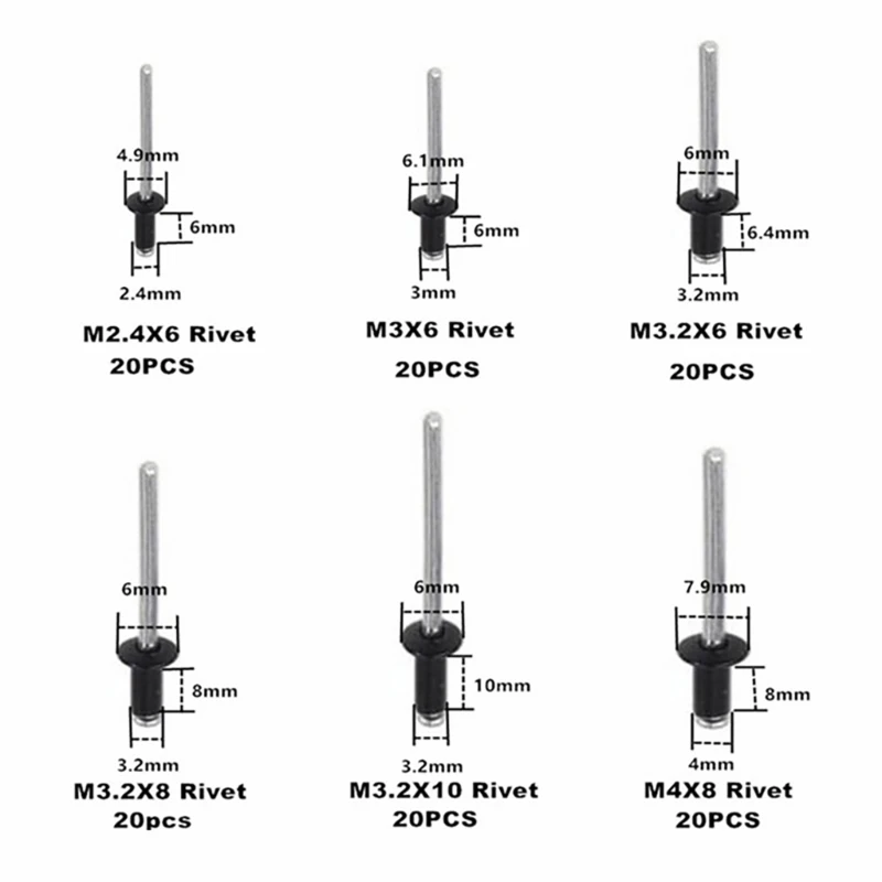 Heavy Duty Metal Rivets set Metal Rivets with Storage Box for Strong Hold