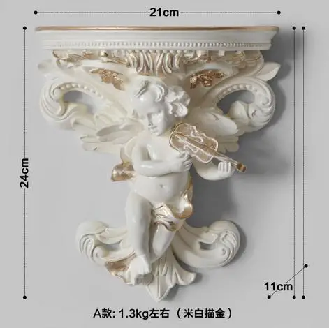 

European Angel Wall Shelf Resin Hanging Sculpture For Living Room Bedroom Wall-Mounted Angel Decor Decoration Wall