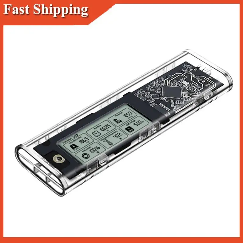

AB97-M.2 NVME/NGFF Dual Protocol SSD Enclosure Transparent Hard Drive Case USB3.2 With Intelligent Display SATA SSD Adapter