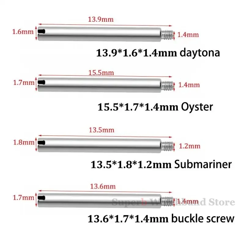 حزام المسمار مشبك المسمار ل رولكس الفولاذ المقاوم للصدأ حزام الساعات كلمة واحدة قضيب ربط رمح مشبك ساعة بولت الرجال ساعة الملحقات