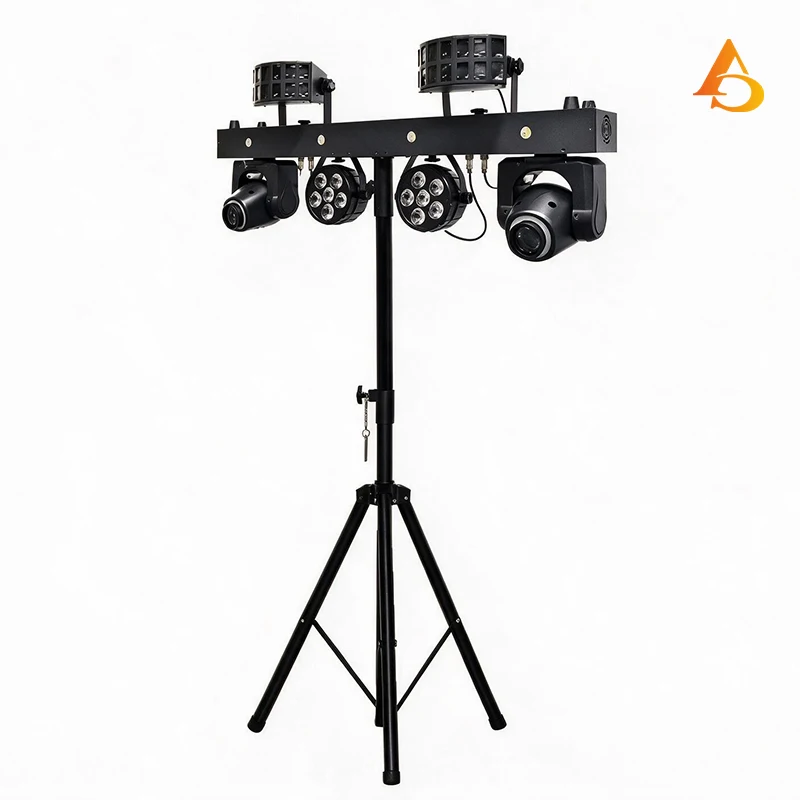 2x30W Spot Moving Head + 6x5W Par + 10W RGBW Butterfly Strobe 4in1 Ständer DJ Disco Effekt Bühnenbeleuchtung DMX Musik Nachtclub – Detail 2