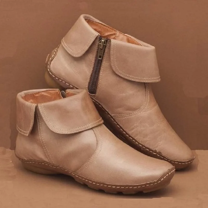 Botas de tornozelo femininas roman apontou botas casuais primavera outono sapatos femininos tamanhos grandes 43 senhoras confortáveis não deslizamento calçados 2023