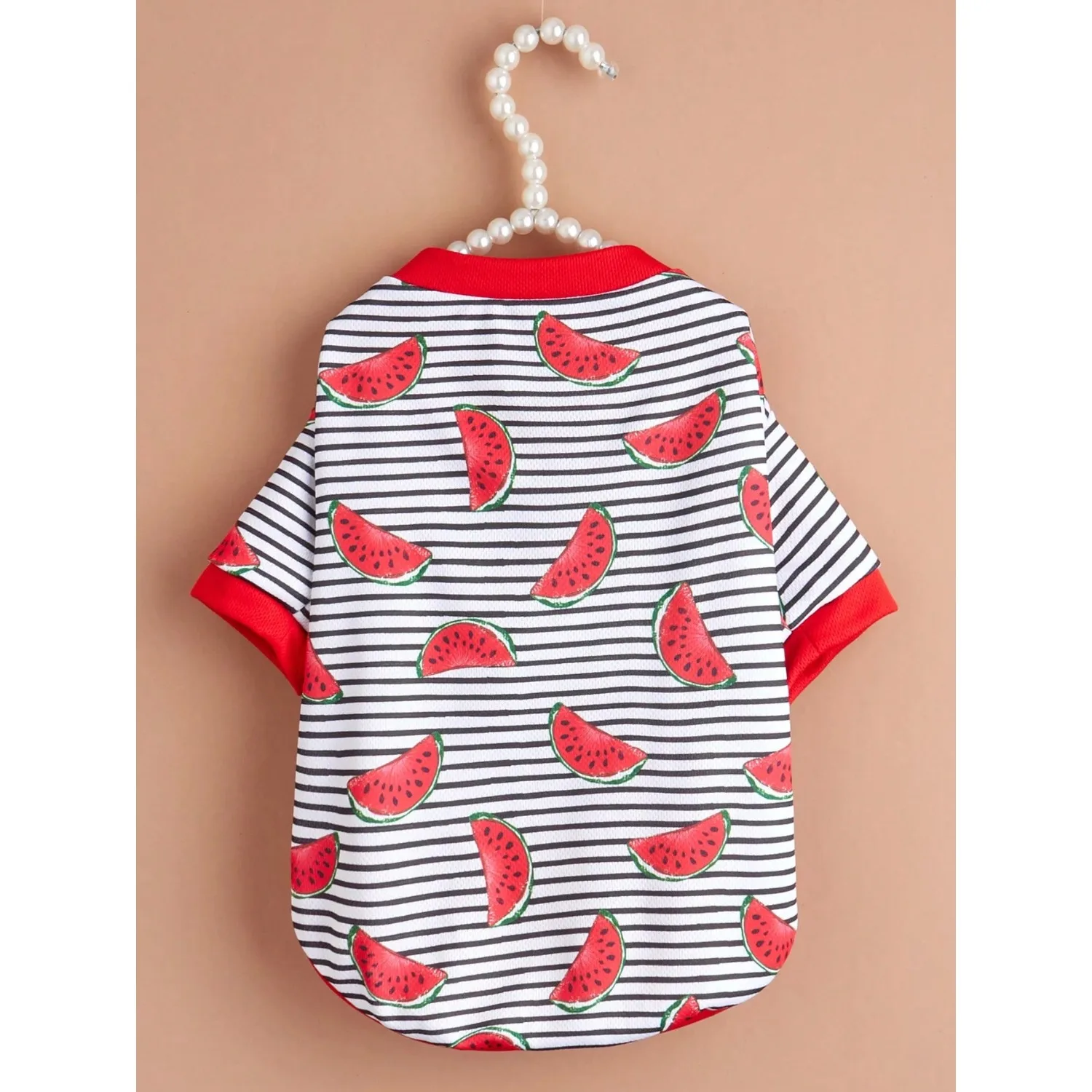 

Pet Cloth Dog Striped T-Shirt With Watermelon Printed T-Shirt Clothes For Doggy Dog Cat Cool Apparel Costume For Summer