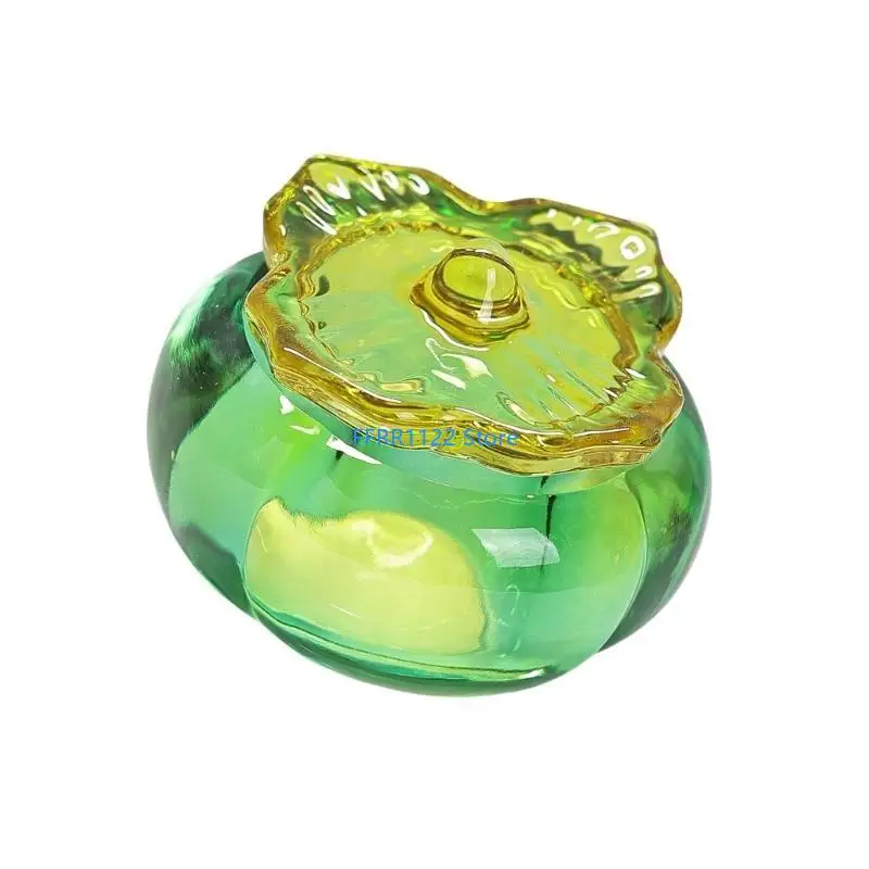 Y1UFカボチャ形状アクリルネイル用のネイルダッペンディッシュガラスクリスタルアクリルパウダーホルダー付きダッペンディッシュカップ