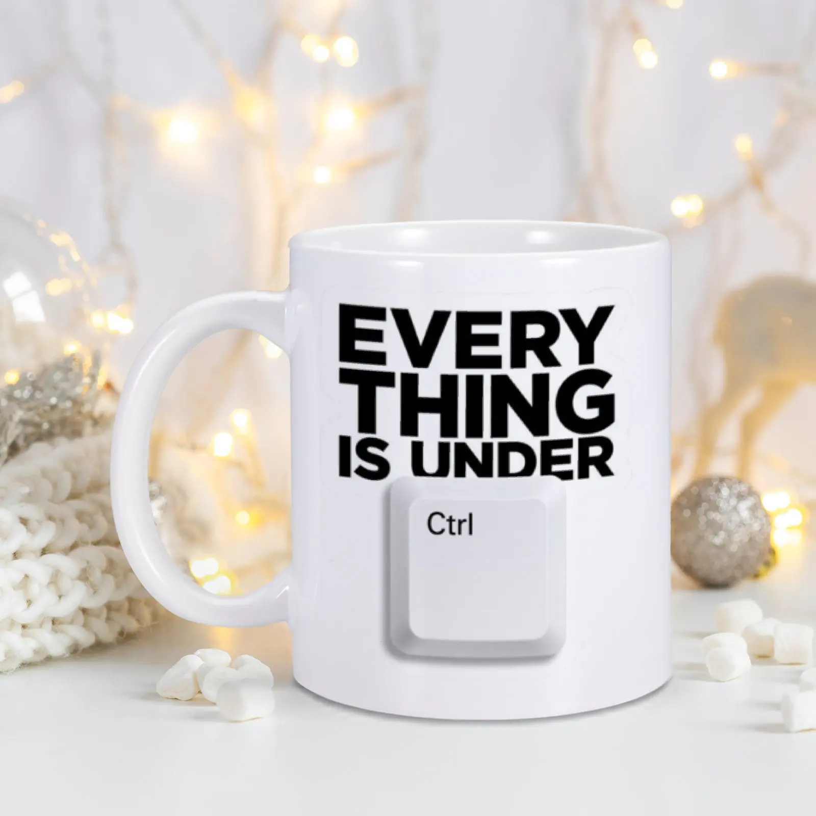 1pc Funny Coffee Mug Everything Is Under Ctrl Mug for Friends Coworker Women Man Bestie Ceramic Cup Creativity Unique Gift