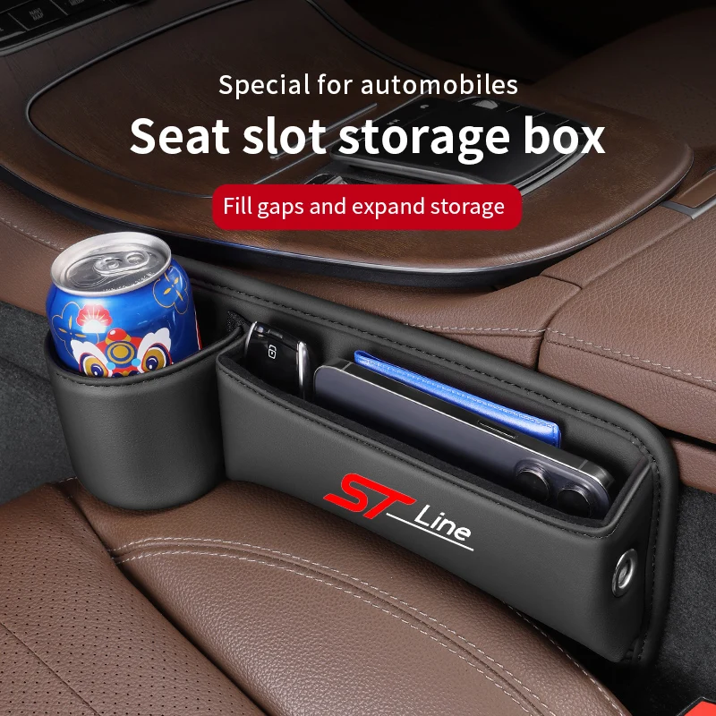 Car Seat Gap Crevice Storage Box For Ford Focus 2 Fiesta Mondeo Fusion Escape Edge Ecosport Kuga ST LINE Interior Accessories