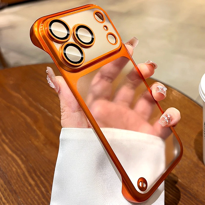 

Pop Luxury Borderless Transparent Phone Case For IPhone 11 12 13 14 15 16 17 Pro Max Plus Air Matte Bumper Back Cases Cover