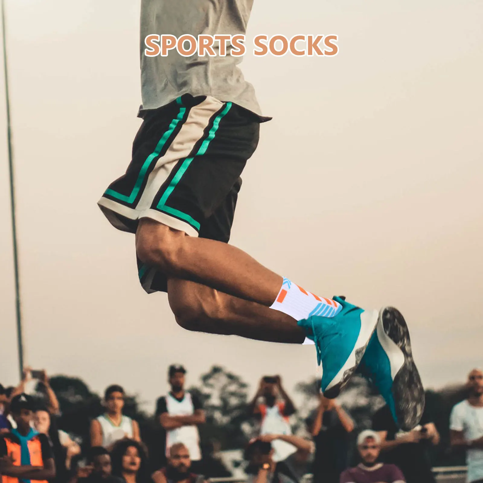 

1Pair High Top Basketball Socks Thickened Cushioning Breathable Mid Calf Sports Socks Basketball Training School