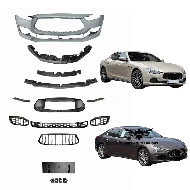 

New Arrival Auto Parts 2014-2017 All New Front Bumper Grille For Maserati Ghibli Upgrade To 2021 GT Body Kit