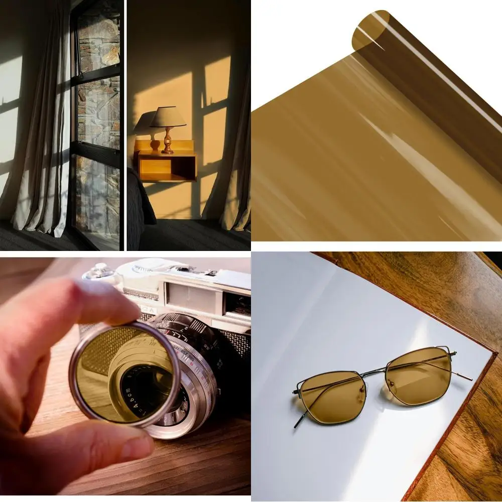 

Прозрачные красочные виниловые листы для тонировки окон (1,49 x 5 футов, бронзово-коричневый)