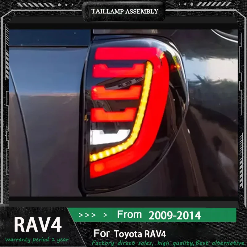 

For Toyota RAV4 2009-2014 Taillight Assembly LED DRL Flowing Turn Signal Brake Rear Tail Lights Car Lamp Accessories