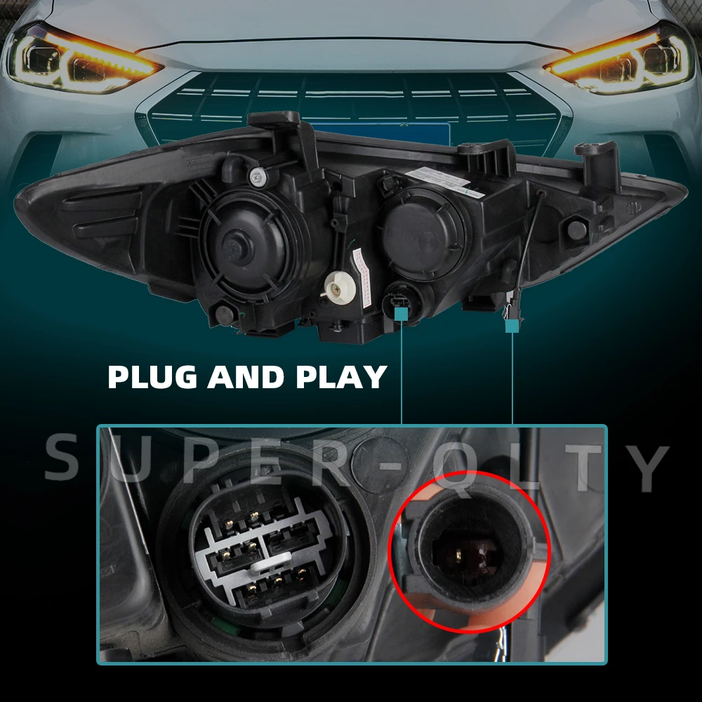 For Hyundai Elantra 2016 2017 2018 2019 Headlights LED Headlight DRL modified headlight assembly,car accessorie Car Styling