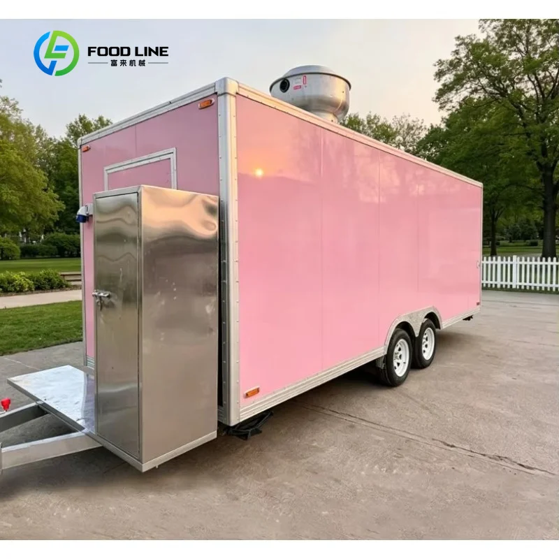 Customized Square Movable Food Truck with Hamburger Ice Cream Toast and Beverage Equipment for Personal Business
