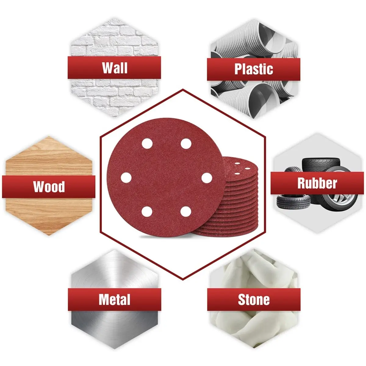 update. 6 Hole 220mm Wall Sander Sandpaper Woodworking Metal Grinding Disc Abrasive Polishing Tool Sanding Discs(240 Grit,30pcs)