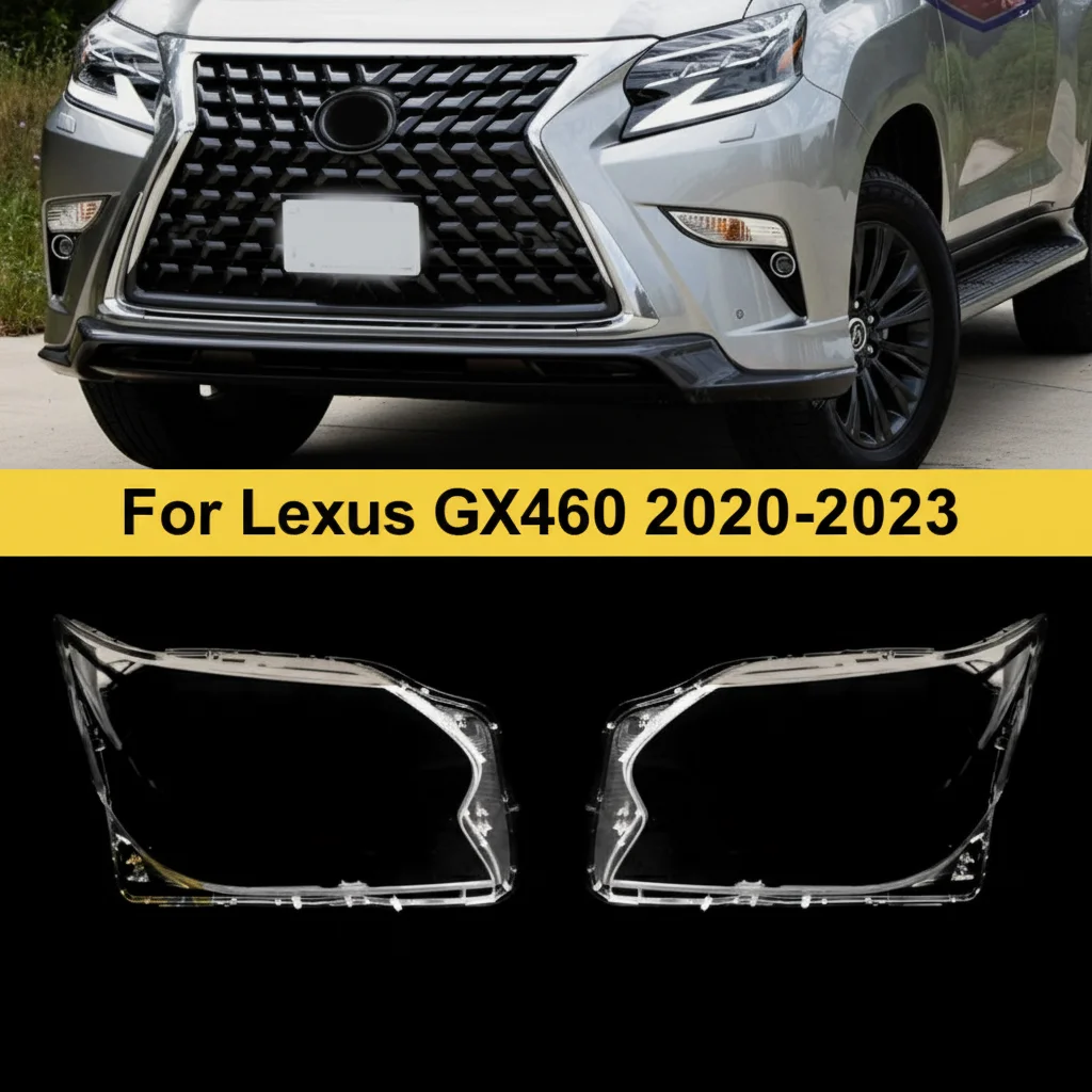 

Left Right Side Front Headlight Lens Shell + Seal Glue For Lexus GX460 2020-2023 US Transparent Head Light Glass Lamp Shade