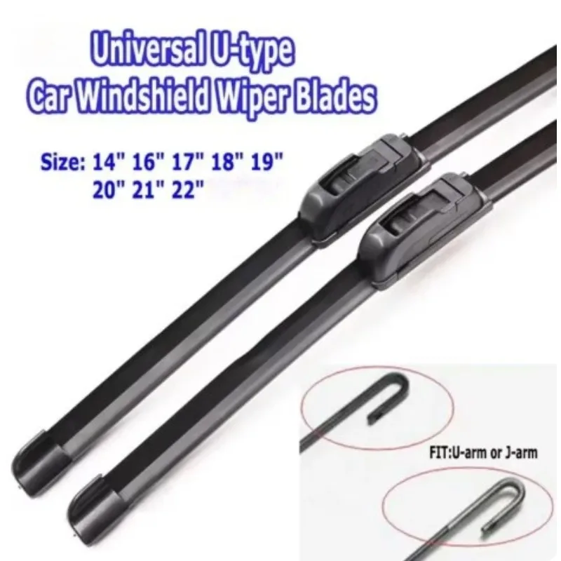 

For Car Windshield Wiper Blades U-type Universal Soft Rubber Frameless Bracketless Car Wipers