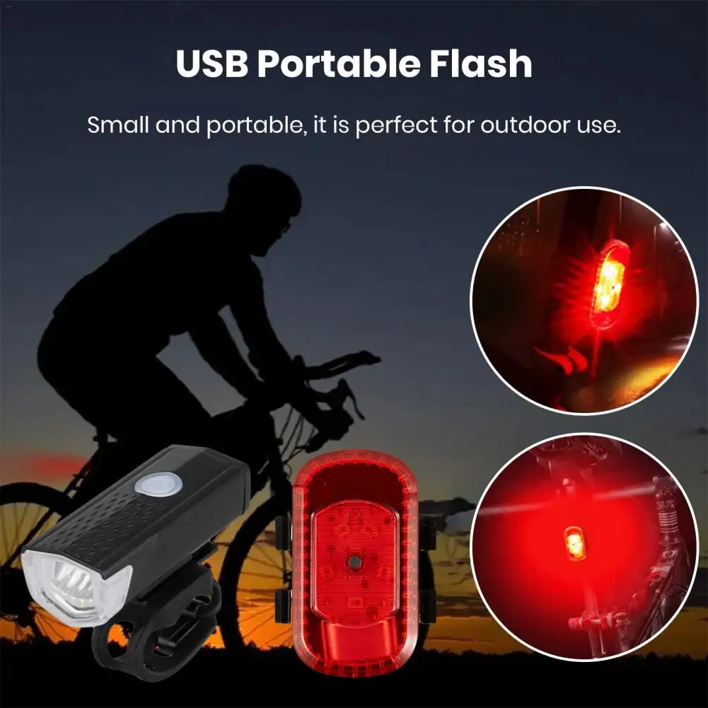 Waterproof Bike Taillight Cycling Flashlight Usb Rechargeable Bike Light Set with Led Headlight Taillight for Mtb for Mountain