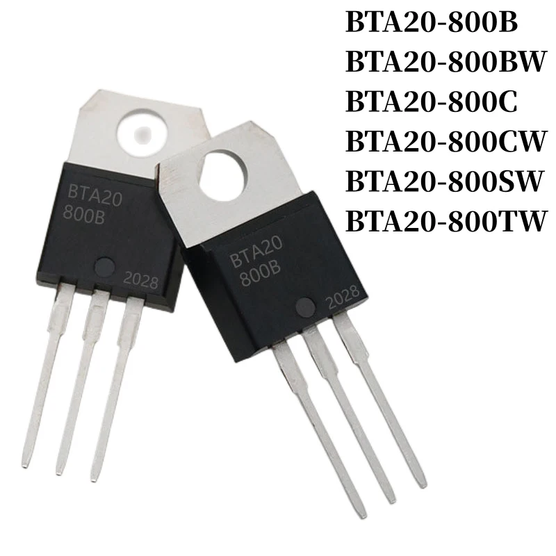 

5~500Pcs BTA20-800B BTA20-800BW BTA20-800C BTA20-800CW BTA20-800SW BTA20-800TW DIP Triac TO-220 20A/800V Thyristor Large Chip