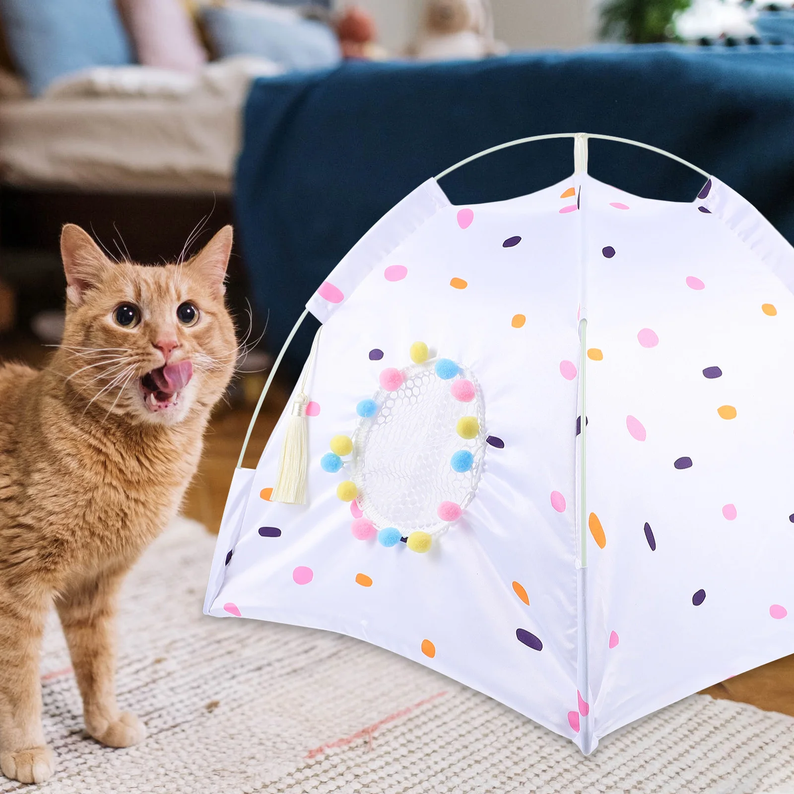 Tenda pieghevole per cani Gatti Tappetino estivo Cuscino per riparo impermeabile Letto per interni ed esterni Nido da gioco Fornitura per animali domestici Cane pieghevole