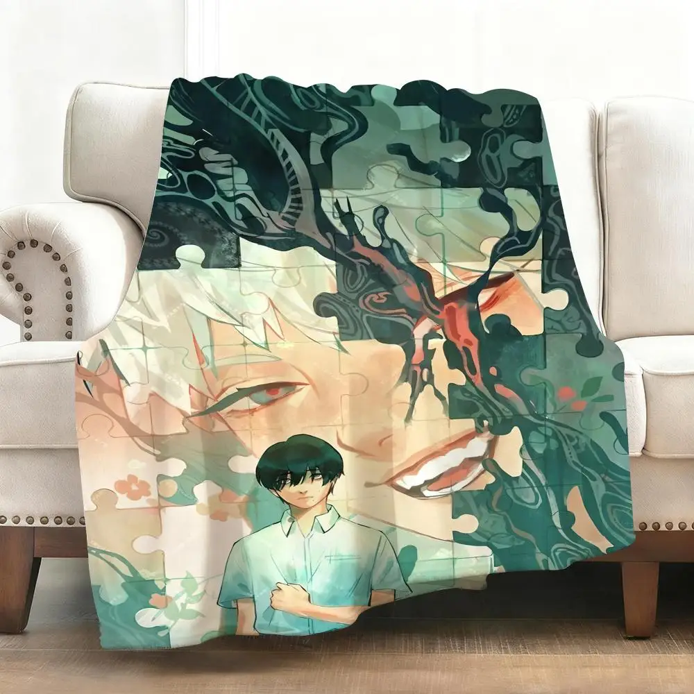 The Summer Hikaru Died Überwurf, weiche Flanelldecke, warmes Knie, hautfreundlicher Überwurf für Sofa, Büro, Bett, Reisen, Winter, Übergröße