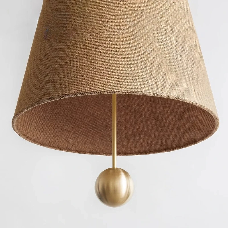 French Vintage Fabric pendant lamp Japanese Retro Linen pendant light for bedroom bedside kitchen island dining table bar Lights