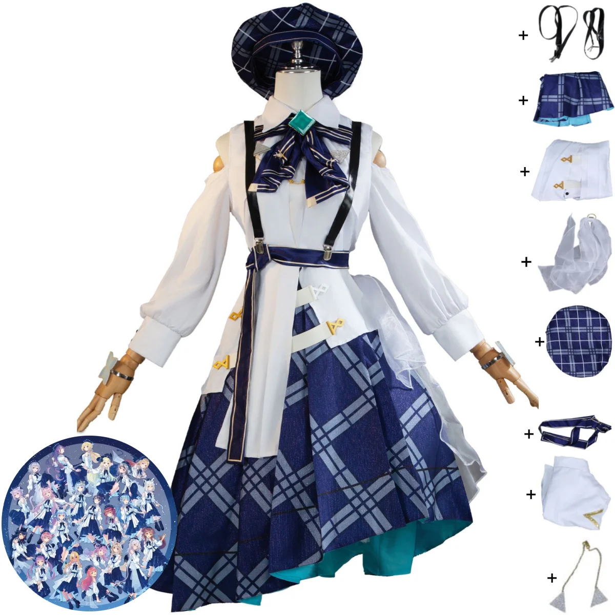 

Hololive Virtual YouTuber Hosimati Suisei Minato Aqua Cosplay Costume Blue Journey 1st Live Dress Woman Sexy Lovely Party Suit