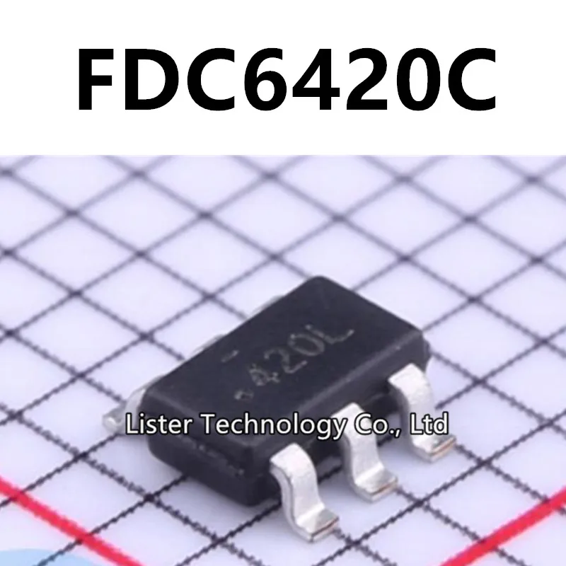 10~100PCS/Lot New FDC6420C SOT23-6 FDC6420 Marking:420 420* TSOP-6 N+P channel 20V 3A/2.2A