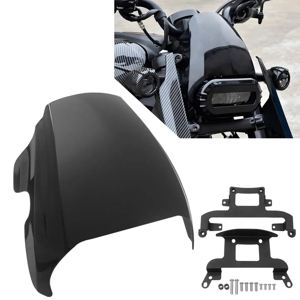 

Маска-облицовка передней фары мотоцикла, крышка фары для Harley Sportster S RH1250S 2021-2026, АБС-пластик и алюминий, глянцевый черный цвет