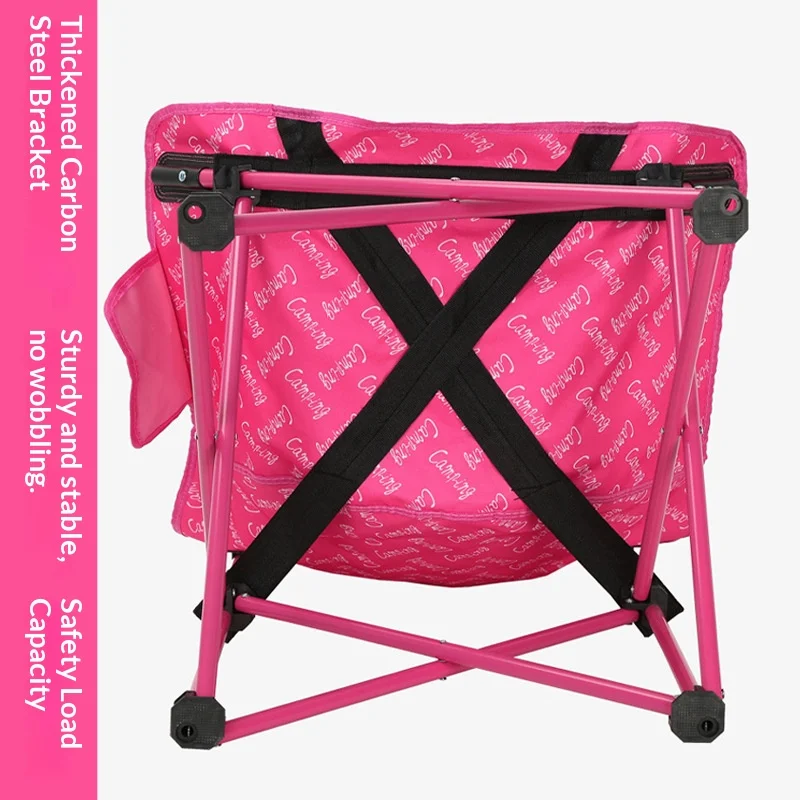 Folding Chair Camping Portable Pink Outdoor Folding Moon Chair Picnic Photo Props Chair Outdoor Leisure camping chair beach chair