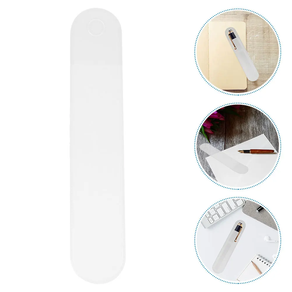 

10Pcs Pen Protective Bags Transparent Plastic Pencil Holders Simple Style Durable Stationery Pouch for Various Uses