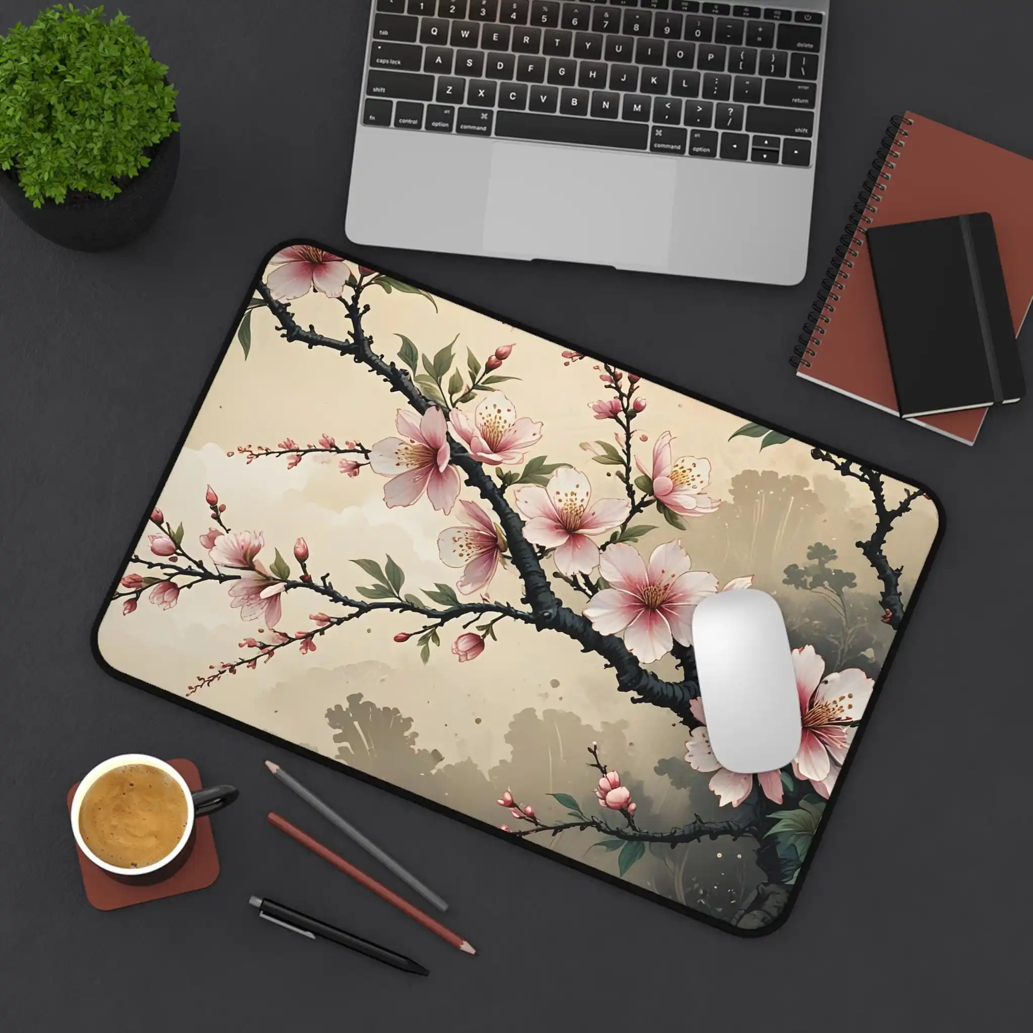 Коврик для мыши с цветком сакуры, нескользящий и водонепроницаемый игровой коврик для мыши, декоративный коврик для офисного игрового стола, идеальный подарок для друзей.