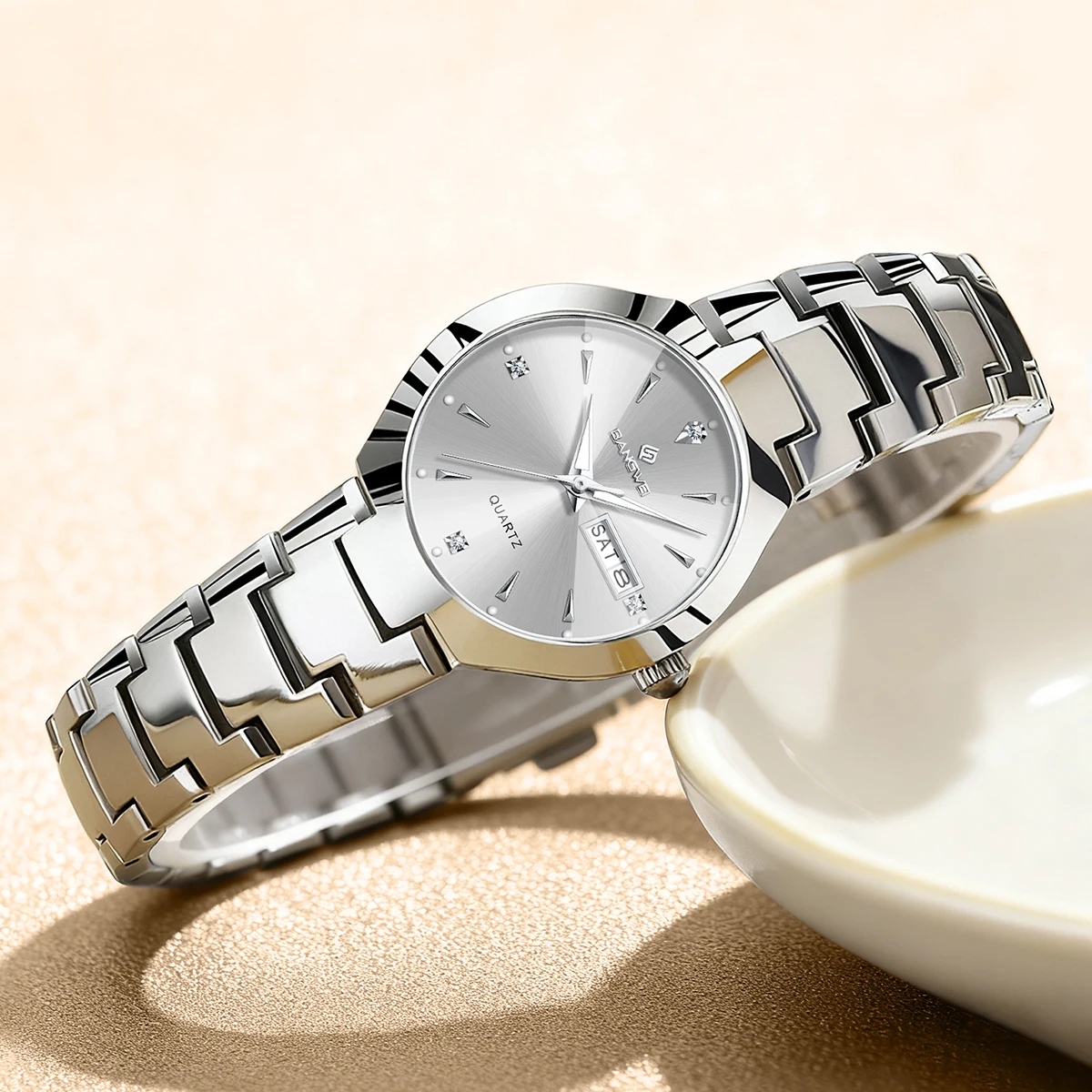 BANGWEI Couple Watches Lover's Luxury Quartz Watches Luminous Waterproof  Wedding Watches Gifts LOVE Watch Rareja Reloj +Box