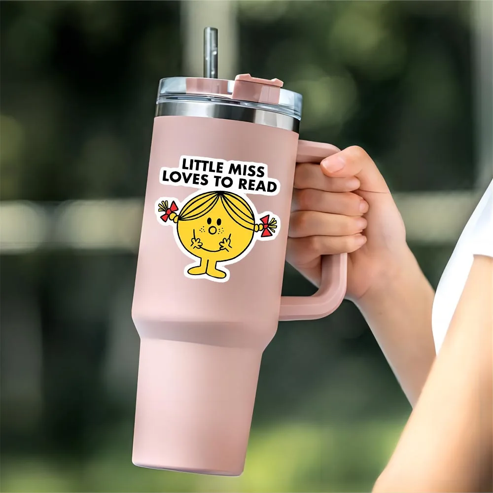 Little Miss Loves To Read Waterproof Vinyl Sticker For Motorcycle Helmet Fuel Tank Water Bottle Laptop Phone Suitcase DIY Decal