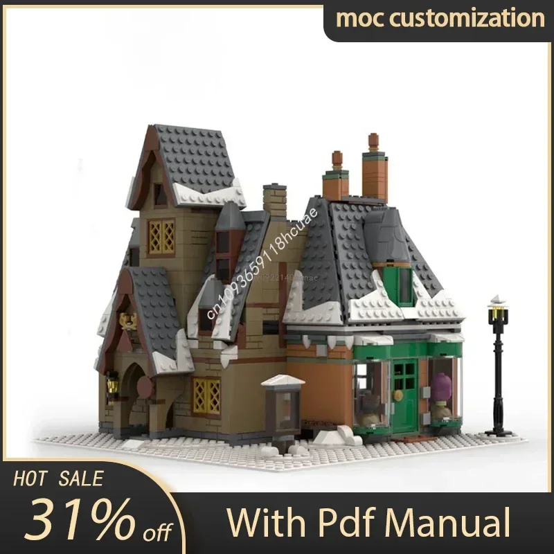 

1048pcs Creative Movie Magic World Building Block Moc Modular Hogsmeade Modification of 76388 Bricks Fit Toys for Children Gifts