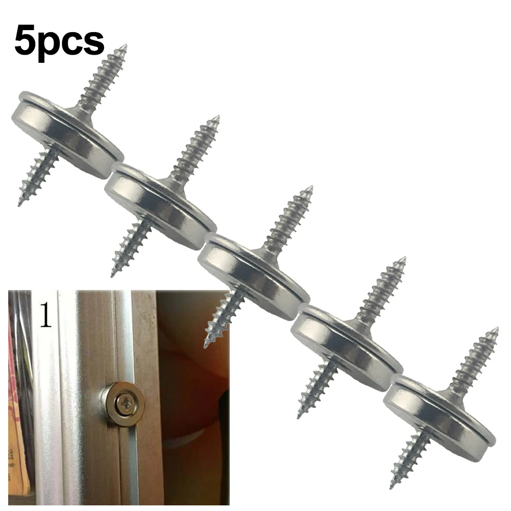 Set Magnetic Latch Magnetic Metal+Magnet Silver Chrome Cabinet Catch Set Fastener Latch Kitchen Pull High Quality