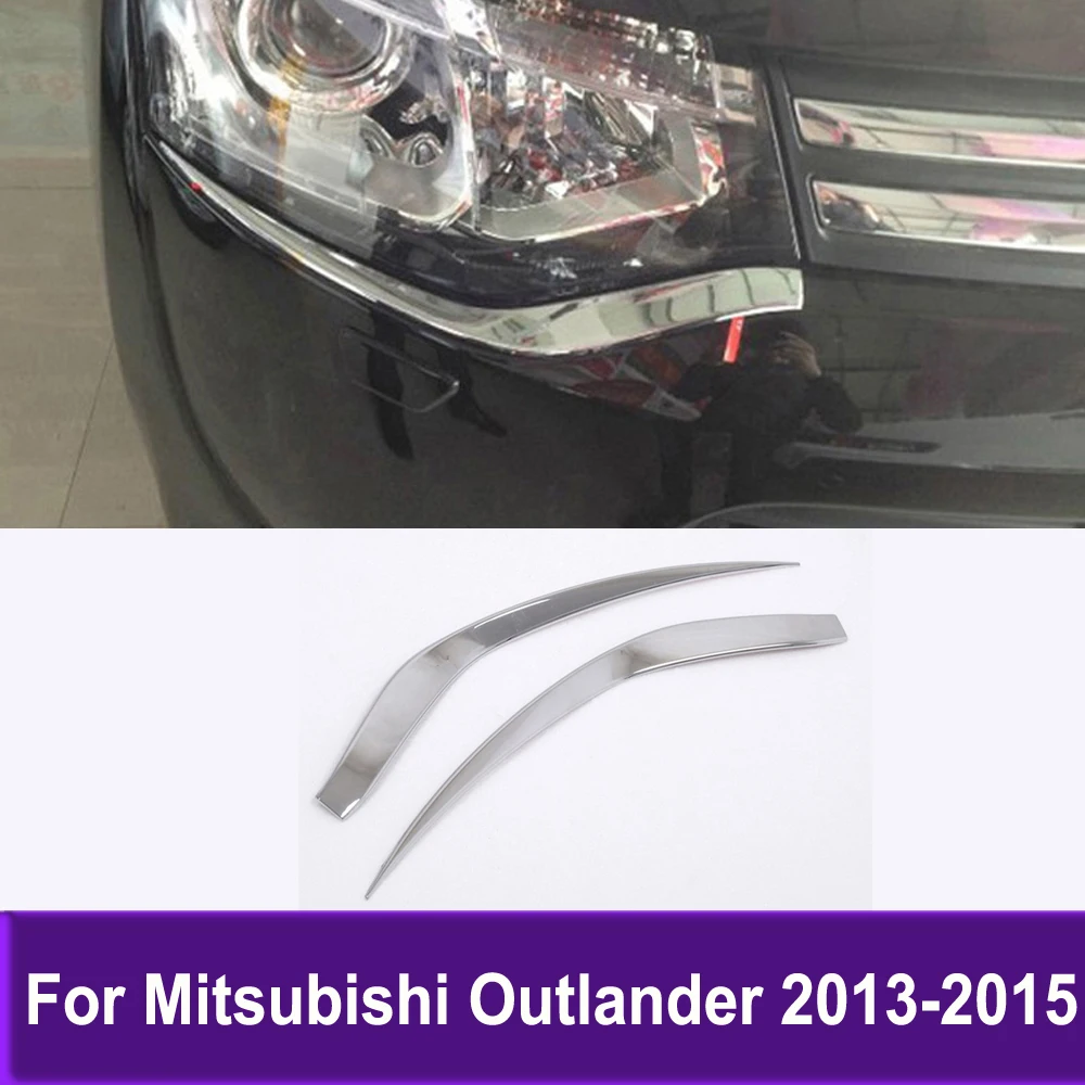 

Аксессуары для Mitsubishi Outlander 2013, 2014, 2015, Хромированная передняя фара, Накладка для бровей, декоративная наклейка