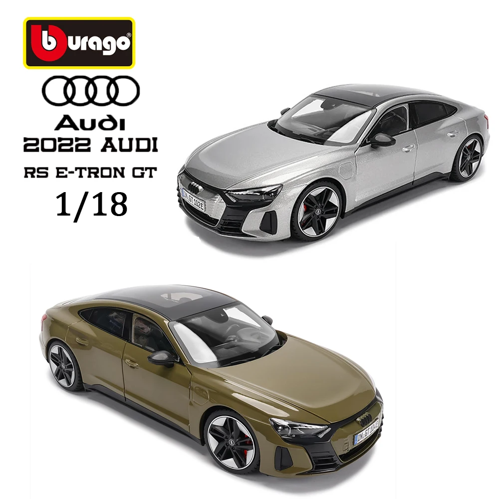 Bburago 1:18 2022 Audi Rs E-Tron Gt White/black Heritage Series Alloy Model Car Decoration Collection Toys Birthday Gift