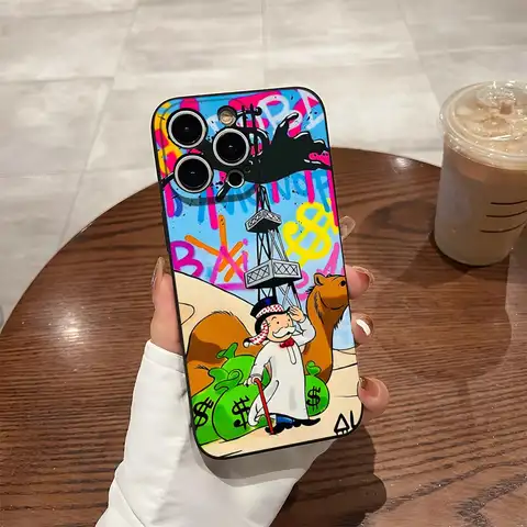 Dollar Alec M-Monopoly Man Phone Case For IPhone 17 Air 16 E Pro Max 15 14 13 Mini 12 Pro 11 Max Plus Black Soft Shell