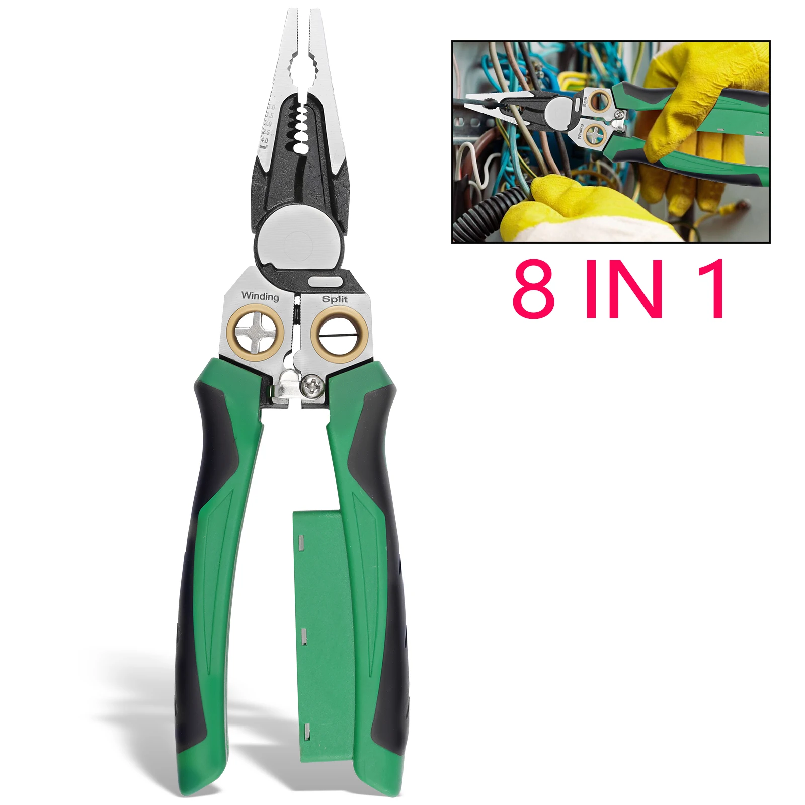 

Многофункциональные плоскогубцы для зачистки проводов 8 в 1, многофункциональный ручной инструмент для зачистки кабеля, кабельный резак, зачистка проводов