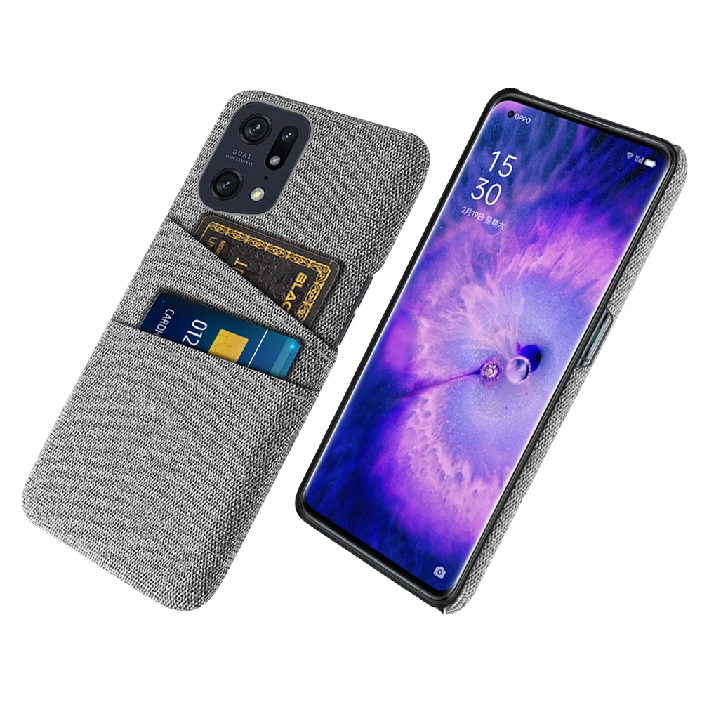 For OPPO Find X5 Pro Case OPPO Find X3 X5 Pro Cover Cases Dual Card Fabric Cloth Luxury Business Coque For OPPO Find X5 Pro Capa